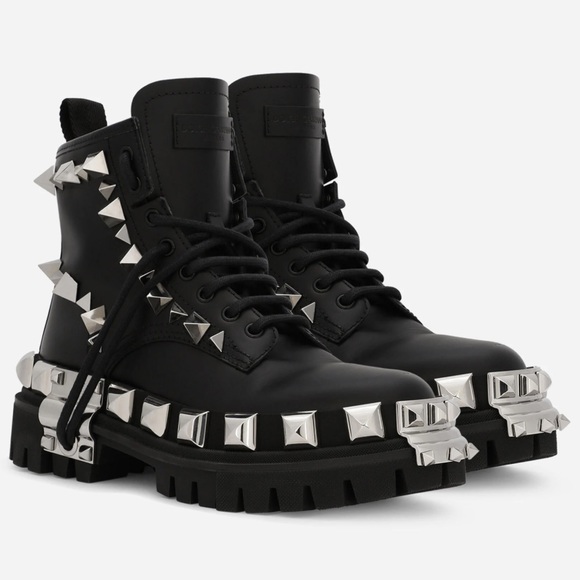 Dolce and gabbana Calfskin ankle boots with studs